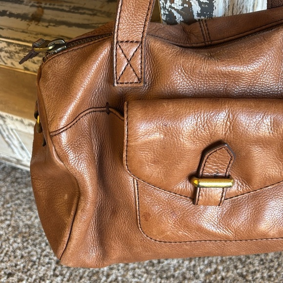 Fossil 'Olive' Pebble Leather Satchel
Crossbody Bag Cognac Boho Rare - Picture 3 of 16